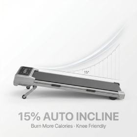 Walking Pad Treadmill  Auto Incline ,Under Desk Treadmill (Option: Metal)