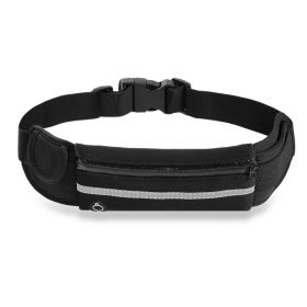 1Pc Sports Waist Bag Running Belt Pack Waterproof Adjustable Waist Pouch (Option: Black)