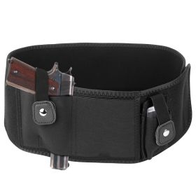1Pc Belly Band Gun Holster Adjustable Waist Carry Tactical Pistol Pouch Breathable Neoprene Gun Belt Bag (Option: Black)
