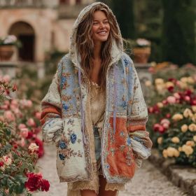 Ladies' Printed Hooded Zip-Up Jacket (Option: Style8-S)