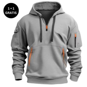 Dropped Shoulder Hooded Sweatshirt Men's Women's Plus Size Loose Pullover Fashion Sweatshirt (Option: Light Gray-L-2pcs)