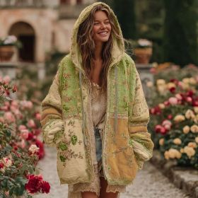Ladies' Printed Hooded Zip-Up Jacket (Option: Style10-2XL)