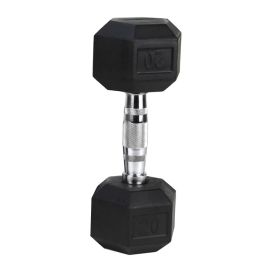 20LB (1piece)HDRS Rubber Coated Solid Cast Iron Dumbbell with Contoured Chrome Handle, Hexagon Head[Support for self-pickup face sheet, daily fac (Option: Default Title)