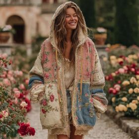 Ladies' Printed Hooded Zip-Up Jacket (Option: Style7-2XL)