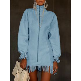 Women's Casual Tassel Zipper Sweatshirt Dress (Option: 2style-XXL)