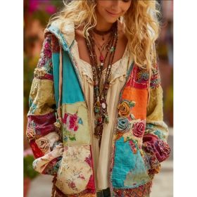 Ladies' Printed Hooded Zip-Up Jacket (Option: Style1-2XL)
