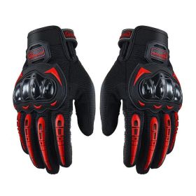 Racing Motorcycle Motorbike Motocross Riding Dirt Bike Full Finger Sports Gloves (Option: Red-L)
