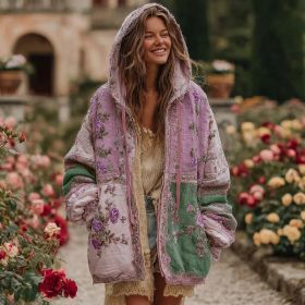 Ladies' Printed Hooded Zip-Up Jacket (Option: Style9-2XL)