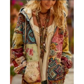 Ladies' Printed Hooded Zip-Up Jacket (Option: Style4-S)
