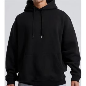 Men's Solid Color Hooded Jumper (Option: Black-S)