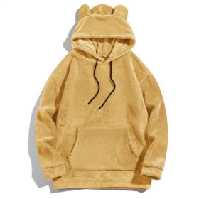 Men's Casual Cool Fashion Sweater Coral Fleece Jacket (Option: Beige-M)