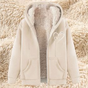 Sweater Men's Fleece-lined Thickened Men's Winter Lambskin (Option: 17 Apricot-L)