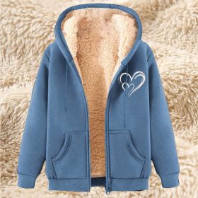 Sweater Men's Fleece-lined Thickened Men's Winter Lambskin (Option: 17 Light Blue-XL)